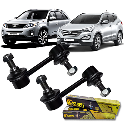 PAR DE BIELETA DIR/ESQ SUSPENSÃO TRASEIRA GRAND/SANTA FÉ 2013 A 2019 SORENTO 2013 A 2015 SOLOPES