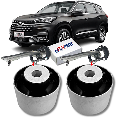 KIT 02 BUCHAS FACÃO SUSPENSÃO TRASEIRA TIGGO 8 2019 2020 2021 2022 2023 2024