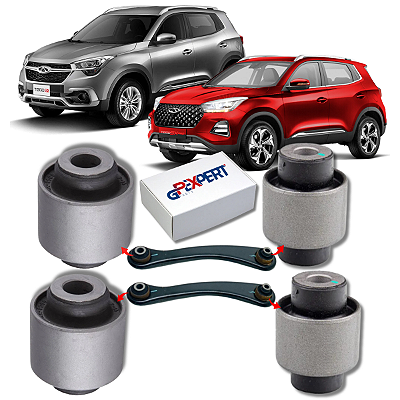 KIT 04 BUCHAS DO BRAÇO RETO TRASEIRO TIGGO 5X 2018 2019 2020 2021 2022 2023 2024