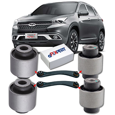 KIT 04 BUCHAS DO BRAÇO RETO TRASEIRO TIGGO 7 2019 2020 2021 2022 2023 2024
