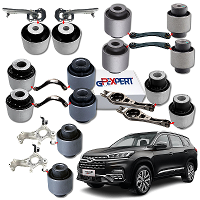 KIT JOGO 14 BUCHAS SUSPENSÃO TRASEIRA TIGGO 8 2019 2020 2021 2022 2023 2024