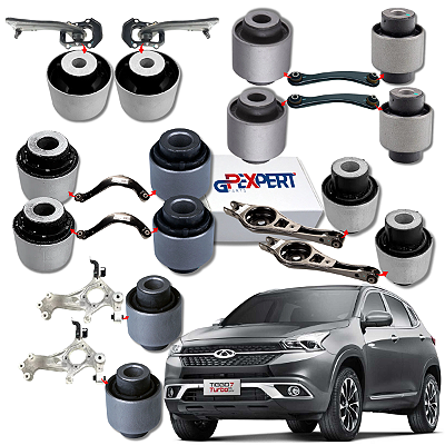 KIT JOGO 14 BUCHAS SUSPENSÃO TRASEIRA TIGGO 7 2019 2020 2021 2022 2023 2024