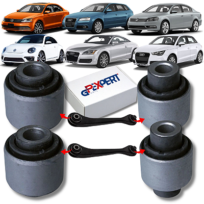 KIT 04 BUCHAS DO BRAÇO RETO TRASEIRO JETTA PASSAT EOS NEW BEETLE AUDI A3 A1 TT 2006 A 2018