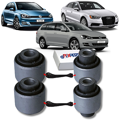 KIT 04 BUCHAS DO BRAÇO RETO TRASEIRO GOLF (VARIANT) AUDI A3 2014 2015 2016 2017 2018 2019 2020 2021 2022