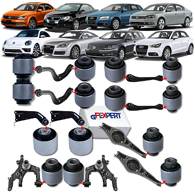 KIT JOGO 14 BUCHAS SUSPENSÃO TRASEIRA JETTA PASSAT NEW BEETLE EOS AUDI A3 A1 TT 2006 A 2018