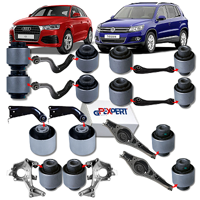 KIT JOGO 14 BUCHAS SUSPENSÃO TRASEIRA TIGUAN AUDI Q3 2009 2010 2011 2012 2013 2014 2015 2016 2017 2018