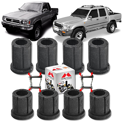 KIT 8 BUCHAS DO JUMELO DA MOLA TRASEIRA HILUX 1997 1998 1999 2000 2001 2002 2003 2004
