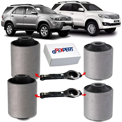 KIT 04 BUCHAS BANDEJA BALANÇA BRAÇO INFERIOR TRASEIRO HILUX SW4 2005 2006 2007 2008 2009 2010 2011 2012 2013 2014 2015