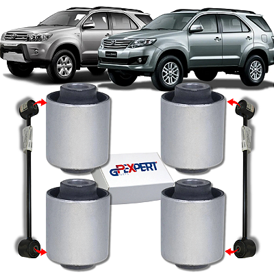KIT 04 BUCHA BRAÇO RETO TRASEIRO HILUX SW4 2005 2006 2007 2008 2009 2010 2011 2012 2013 2014 2015