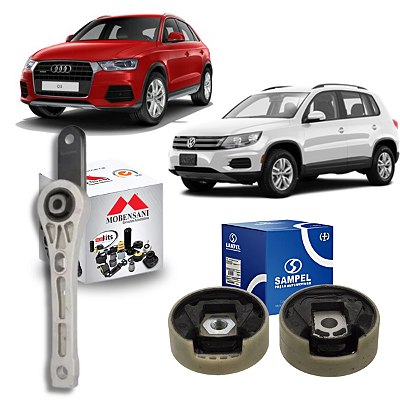KIT 3 COXIM CAMBIO QUADRO INFERIOR AUDI Q3 1.4 2.0 TFSI 2011 A 2018 / TIGUAN 1.4 2.0 TSI 2009 A 2018