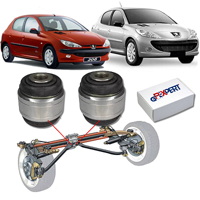 PAR BUCHA BRAÇO EIXO TRASEIRO HIDRAULICA PEUGEOT 206 207 SW 1999 00 01 02 03 04 05 06 07 08 09 10 11 2012