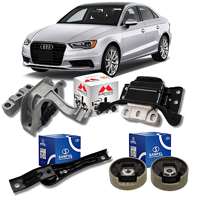 Kit 05 Coxim Do Motor Cambio Do Audi A3 1.8 TFSI 2014 2015 2016 2017 2018 2019 E 2020