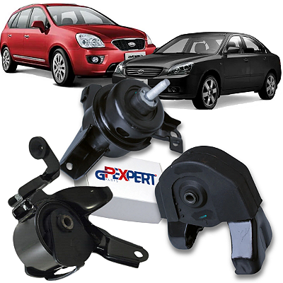 Kit 03 Coxim Do Motor Cambio Carens Magentis 2.0 2006 2007 2008 2009 2010 2011 2012 E 2013