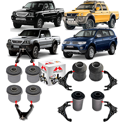 Kit Suspensao Dianteira 08 Buchas Do Pajero L200 2001 A 2009