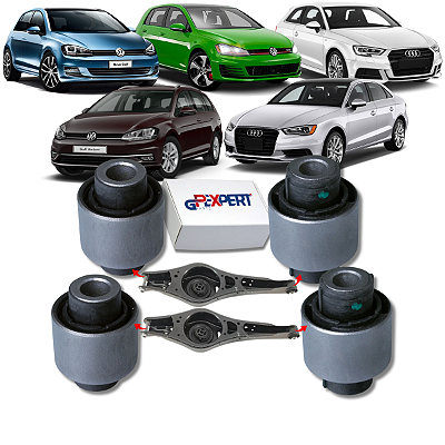 KIT 04 BUCHAS BANDEJA BALANÇA TRASEIRA GOLF/VARIANT AUDI A3 2014 2015 2016 2017 2018 2019 2020 2021
