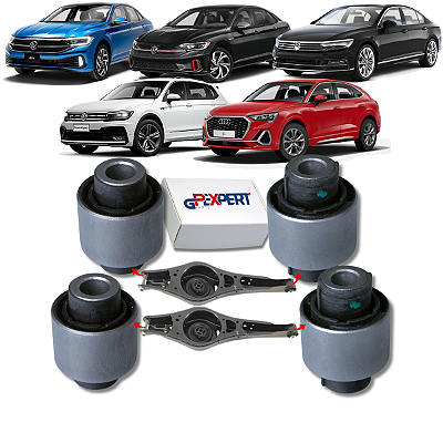 KIT 04 BUCHAS BANDEJA BALANÇA TRASEIRA JETTA PASSAT TIGUAN AUDI Q3 2018 2019 2020 2021 2022 2023 2024