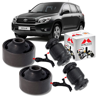 KIT 04 BUCHAS DA BANDEJA BALANÇA DIANTEIRA RAV4 2006 2007 2008 2009 2010 2011 2012