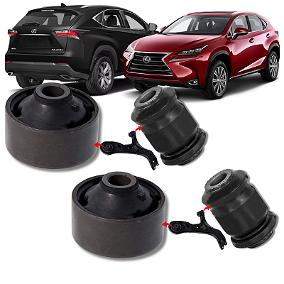 KIT 04 BUCHAS DA BANDEJA BALANÇA DIANTEIRA LEXUS NX200T 2014 2015 2016 2017 2018 2019 2020 2021