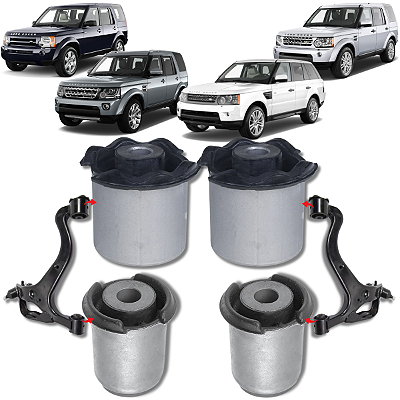 Kit 04 Buchas Bandeja Inferior Dianteira Para Discovery 3 4 2004 A 2018 / Range Rover Sport 2004 A 2013