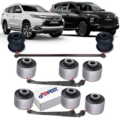 KIT 8 BUCHAS DA SUSPENSÃO TRASEIRA PARA PAJERO SPORT 2.4 2017 2018 2019 2020 2021 2022 2023