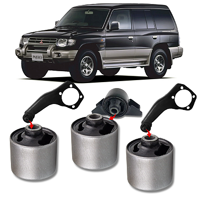 KIT 03 BUCHAS DO SUPORTE DIFERENCIAL DIANTEIRO PAJERO GLS GLS-B 2.8 1990 A 2003
