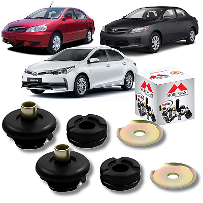 PAR KIT DE BUCHAS DO AMORTECEDOR TRASEIRO COROLLA 2003 A 2019
