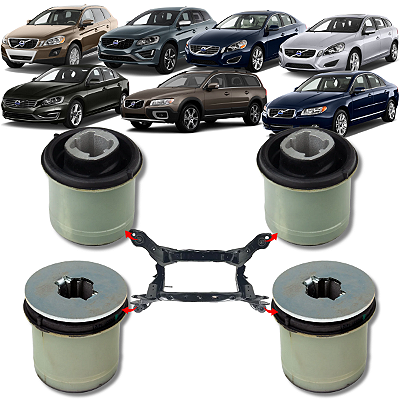 KIT 04 BUCHAS AGREGADO TRASEIRO VOLVO XC60 XC70 S60 V60 S80 2009 2010 2011 2012 2013 2014 2015 2016 2017