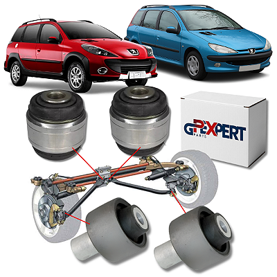 KIT 4 BUCHAS BRAÇO BARRA TRASEIRA PEUGEOT 206 207 SW ESCAPADE 1999 A 2012
