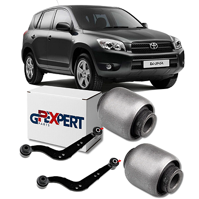 PAR BUCHAS BRACO CURVO SUSPENSÃO TRASEIRA RAV4 2006 A 2012