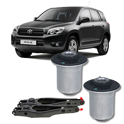 PAR BUCHA BANDEJA BALANÇA TRASEIRA RAV4 2006 A 2012