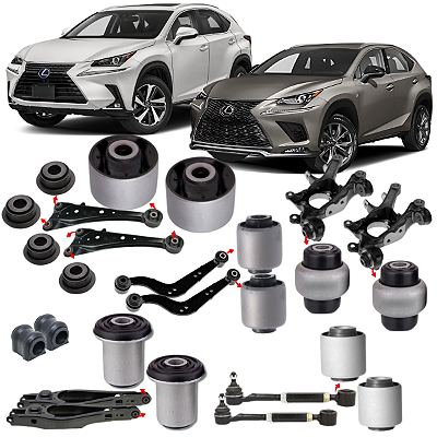KIT 16 BUCHAS SUSPENSÃO TRASEIRA LEXUS NX300H 2014 A 2021