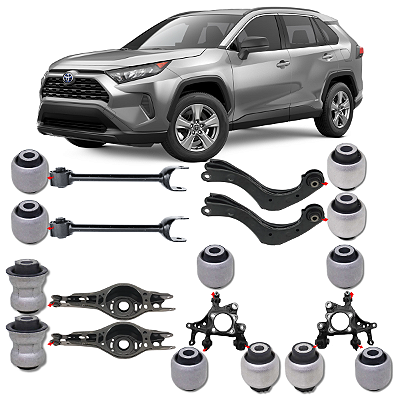 KIT 12 BUCHAS DA SUSPENSÃO TRASEIRA RAV4 2019 20 21 A 2026