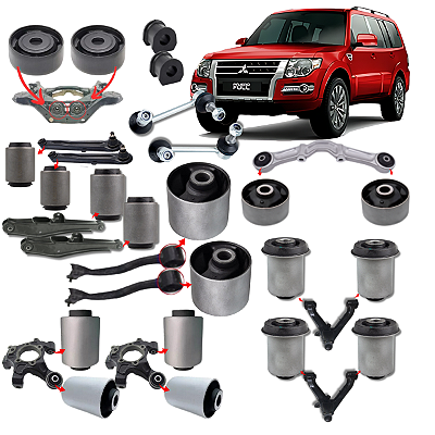 KIT 22 BUCHAS BIELETAS SUSPENSÃO TRASEIRA PAJERO FULL 01 A 21