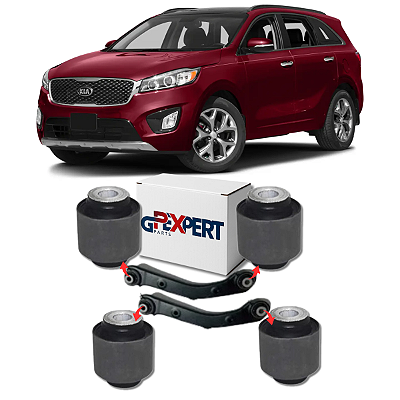 KIT 4 BUCHAS BRAÇO CURVO TRASEIRO SORENTO 3.3 V6 2016 A 2019