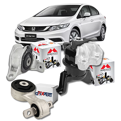 KIT 3 COXIM MOTOR CAMBIO CIVIC G9 1.8 2.0 16V MANUAL 2012 A 2016