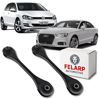PAR BRAÇOS RETOS SUSPENSÃO TRASEIRA GOLF AUDI A3 1.4 1.8 2.0 2014 A 2022