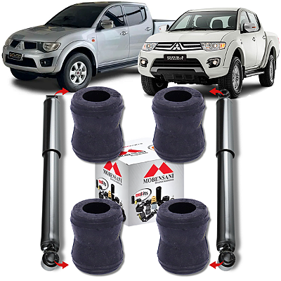 KIT 4 BUCHAS DO AMORTECEDOR TRASEIRO INFERIOR/SUPERIOR L200 TRITON 2007 A 2016