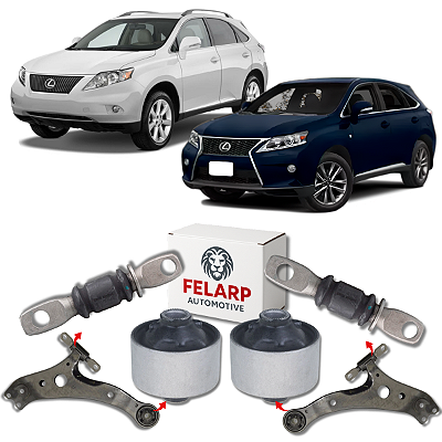 KIT 04 BUCHAS BANDEJA DIANTEIRA LEXUS RX 350 3.5 V6 24V GASOLINA AWD AUTOMÁTICO 2010 A 2015