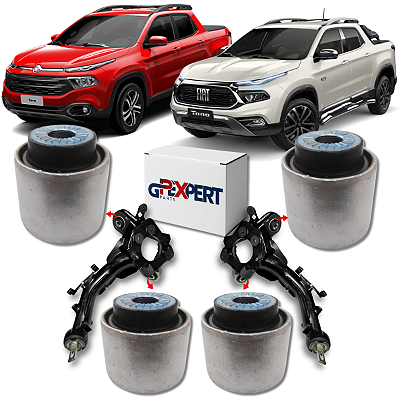 KIT 4 BUCHAS MANGA DO EIXO SUSPENSÃO TRASEIRA TORO 2016 A 2026