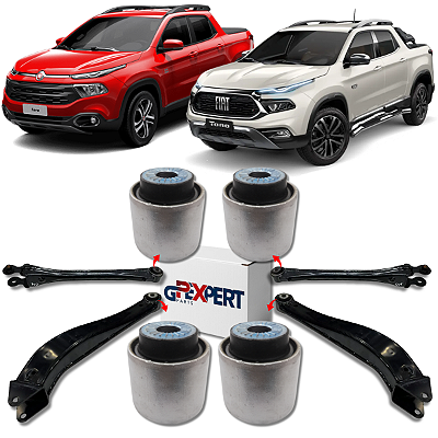 KIT 4 BUCHAS DO BRAÇO OSCILANTE SUSPENSÃO TRASEIRA TORO 2016 A 2026