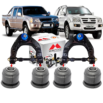 KIT 4 BUCHA BANDEJA DIANTEIRA SUPERIOR L200 PAJERO GLS QUADRADA 1995 A 2006