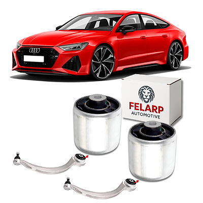 PAR BUCHAS BRAÇO CURVO DIANTEIRO AUDI RS6 C8 4.0 V8 2020 A 2023