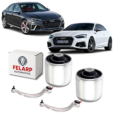 PAR BUCHAS BRAÇO CURVO DIANTEIRO AUDI S4 S5 3.0 V6 2018 A 2023