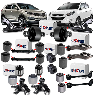KIT 16 BUCHAS DA SUSPENSÃO TRASEIRA IX35 SPORTAGE 2010 A 2018