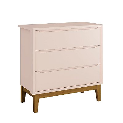 Cômoda Infantil 3 Gavetas Rosa Classic