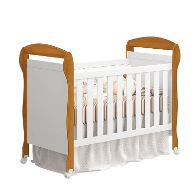 Berço Americano Mini Cama Branco Fosco/Savana Danny