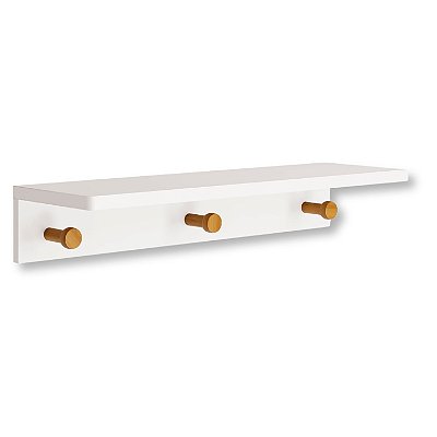 Prateleira Cabideiro Branco Fosco Bia 66 cm
