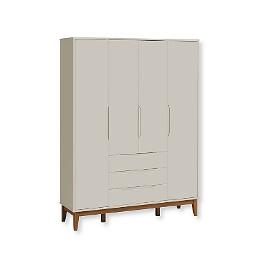 Guarda Roupa Infantil 4 Portas e 3 Gavetas Elfe Classic Areia