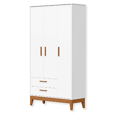 Guarda Roupa Infantil Flip 3 Portas e 2 Gavetas Branco Fosco