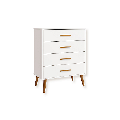 Cômoda Infantil 4 Gavetas Isis Branco Fosco